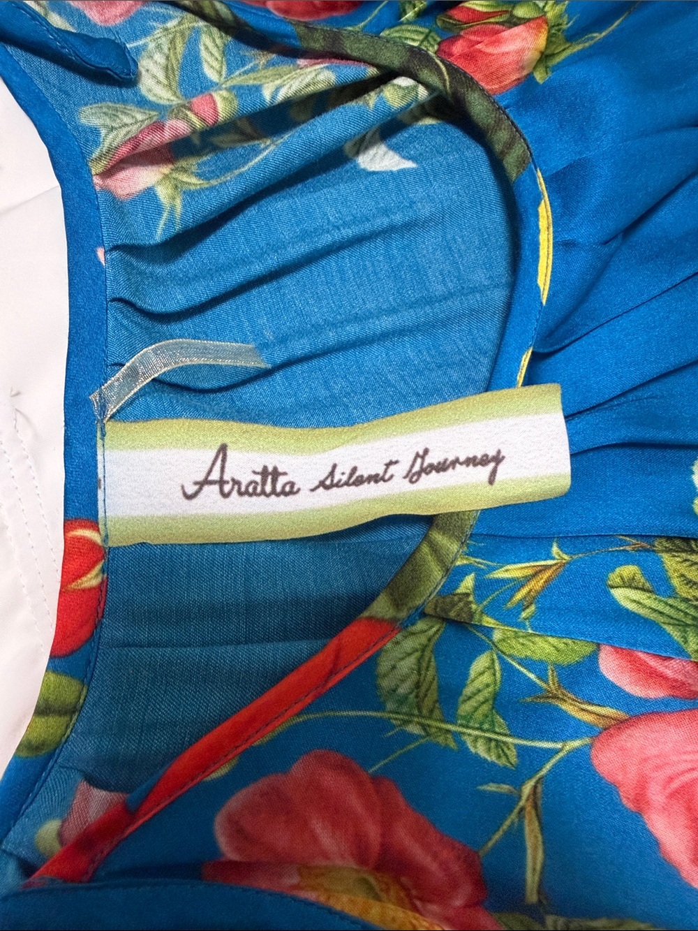 Aratta Blue Floral Midi Dress